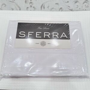 SFERRA GINO 450 TC PERCALE QUEEN 4 PIECE SHEET SET IN WHITE MADE IN ITALY